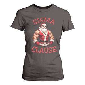 Funny Xmas Sigma Claus T Shirt For Women TS09 Dark Chocolate Print Your Wear