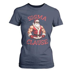 Funny Xmas Sigma Claus T Shirt For Women TS09 Navy Print Your Wear