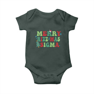 Merry Rizz Mas Sigmas Baby Onesie TS09 Dark Forest Green Print Your Wear