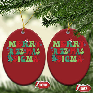 Merry Rizz Mas Sigmas Christmas Ornament TS09 Oval Red Print Your Wear