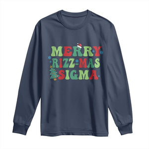 Merry Rizz Mas Sigmas Long Sleeve Shirt TS09 Navy Print Your Wear