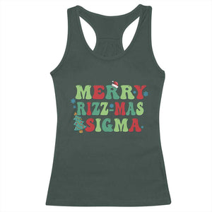 Merry Rizz Mas Sigmas Racerback Tank Top TS09 Dark Forest Green Print Your Wear