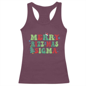 Merry Rizz Mas Sigmas Racerback Tank Top TS09 Maroon Print Your Wear