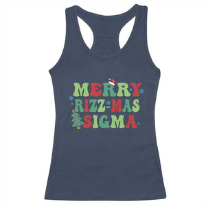 Merry Rizz Mas Sigmas Racerback Tank Top TS09 Navy Print Your Wear