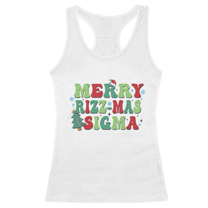 Merry Rizz Mas Sigmas Racerback Tank Top TS09 White Print Your Wear