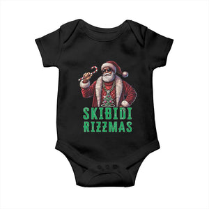 Funny Xmas Baby Onesie Skibidi Rizzmas Cool Santa Gangsta TS09 Black Print Your Wear