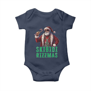 Funny Xmas Baby Onesie Skibidi Rizzmas Cool Santa Gangsta TS09 Navy Print Your Wear