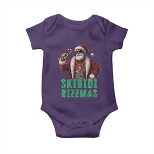 Funny Xmas Baby Onesie Skibidi Rizzmas Cool Santa Gangsta TS09 Purple Print Your Wear