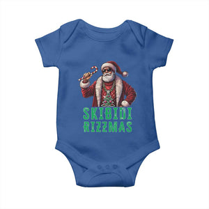 Funny Xmas Baby Onesie Skibidi Rizzmas Cool Santa Gangsta TS09 Royal Blue Print Your Wear