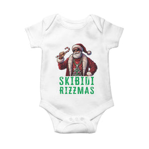 Funny Xmas Baby Onesie Skibidi Rizzmas Cool Santa Gangsta TS09 White Print Your Wear