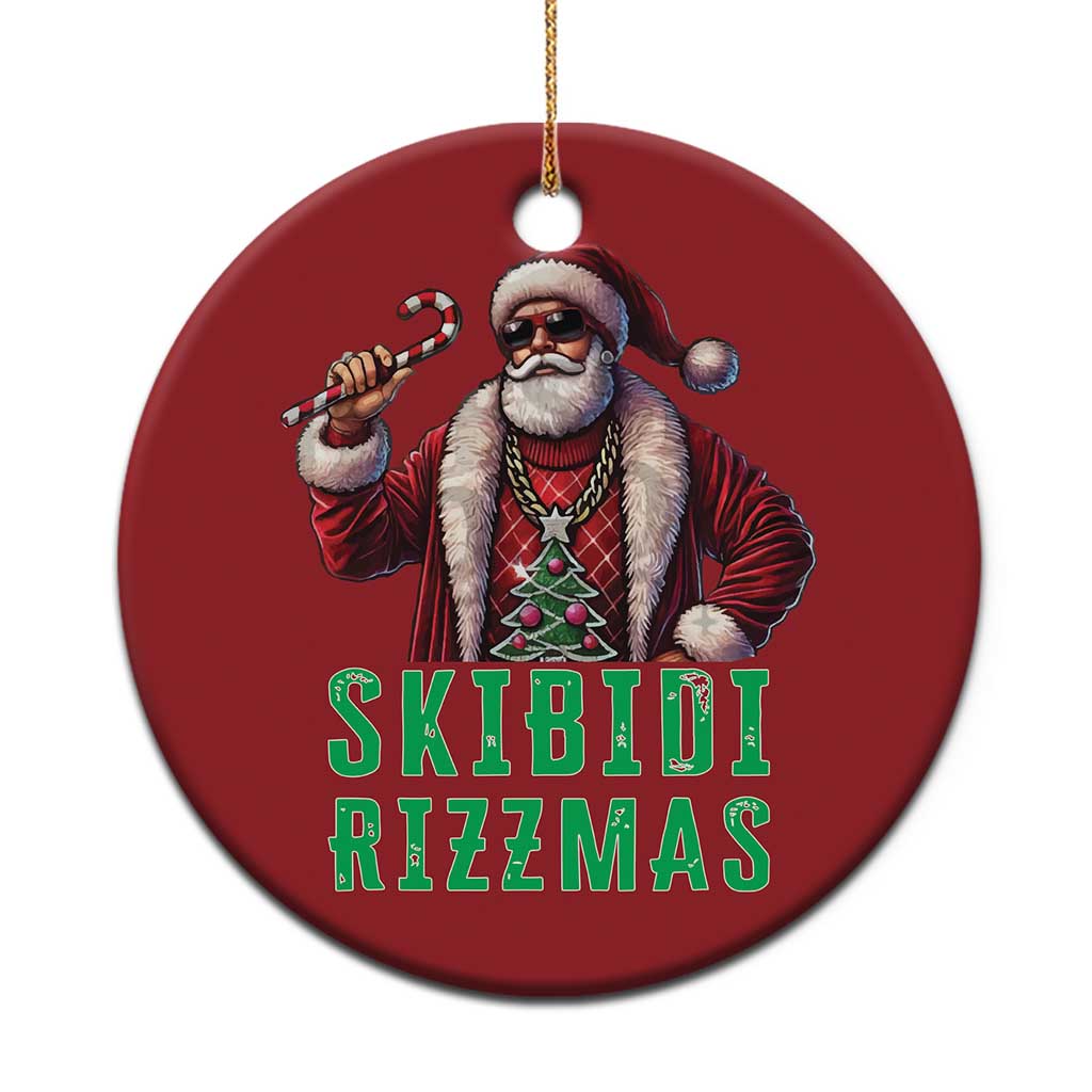 Funny Xmas Christmas Ornament Skibidi Rizzmas Cool Santa Gangsta TS09 Print Your Wear