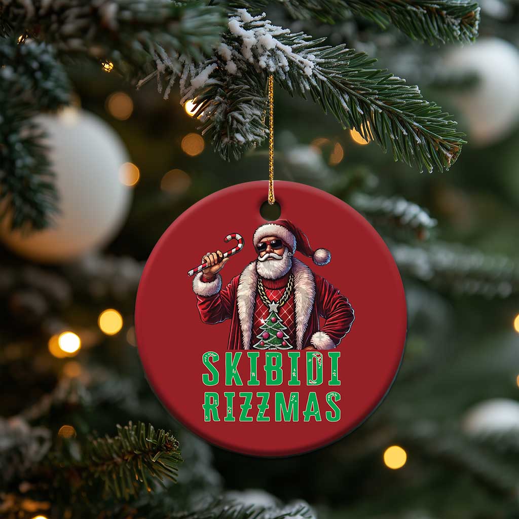 Funny Xmas Christmas Ornament Skibidi Rizzmas Cool Santa Gangsta TS09 Print Your Wear