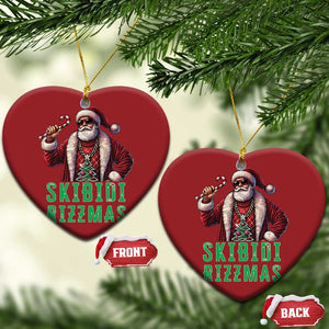 Funny Xmas Christmas Ornament Skibidi Rizzmas Cool Santa Gangsta TS09 Heart Red Print Your Wear