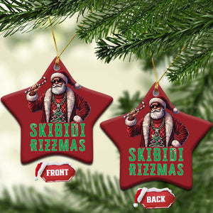 Funny Xmas Christmas Ornament Skibidi Rizzmas Cool Santa Gangsta TS09 Star Red Print Your Wear