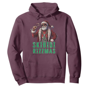 Funny Xmas Hoodie Skibidi Rizzmas Cool Santa Gangsta TS09 Maroon Print Your Wear