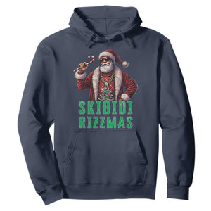 Funny Xmas Hoodie Skibidi Rizzmas Cool Santa Gangsta TS09 Navy Print Your Wear