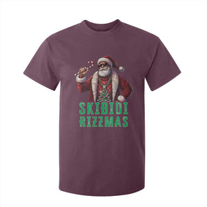 Funny Xmas T Shirt For Kid Skibidi Rizzmas Cool Santa Gangsta TS09 Maroon Print Your Wear