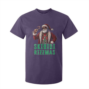 Funny Xmas T Shirt For Kid Skibidi Rizzmas Cool Santa Gangsta TS09 Purple Print Your Wear