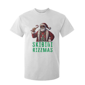 Funny Xmas T Shirt For Kid Skibidi Rizzmas Cool Santa Gangsta TS09 White Print Your Wear