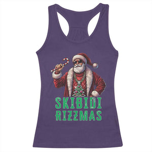 Funny Xmas Racerback Tank Top Skibidi Rizzmas Cool Santa Gangsta TS09 Purple Print Your Wear