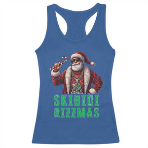 Funny Xmas Racerback Tank Top Skibidi Rizzmas Cool Santa Gangsta TS09 Royal Blue Print Your Wear