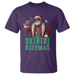 Funny Xmas T Shirt Skibidi Rizzmas Cool Santa Gangsta TS09 Purple Print Your Wear