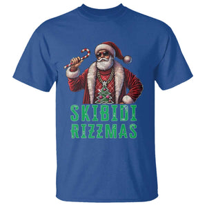 Funny Xmas T Shirt Skibidi Rizzmas Cool Santa Gangsta TS09 Royal Blue Print Your Wear