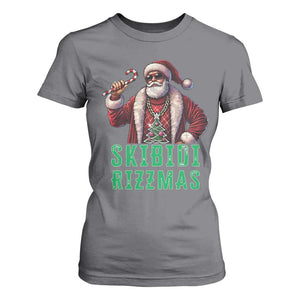 Funny Xmas T Shirt For Women Skibidi Rizzmas Cool Santa Gangsta TS09 Charcoal Print Your Wear