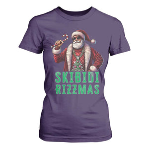 Funny Xmas T Shirt For Women Skibidi Rizzmas Cool Santa Gangsta TS09 Purple Print Your Wear