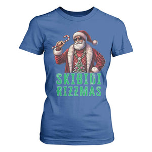 Funny Xmas T Shirt For Women Skibidi Rizzmas Cool Santa Gangsta TS09 Royal Blue Print Your Wear