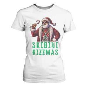 Funny Xmas T Shirt For Women Skibidi Rizzmas Cool Santa Gangsta TS09 White Print Your Wear