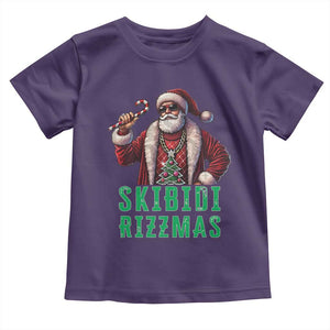 Funny Xmas Toddler T Shirt Skibidi Rizzmas Cool Santa Gangsta TS09 Purple Print Your Wear