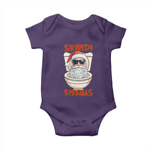 Funny Skibidi Rizzmas Santa Toilet Meme Baby Onesie TS09 Purple Print Your Wear