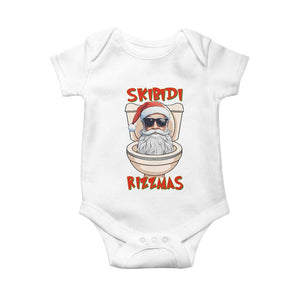 Funny Skibidi Rizzmas Santa Toilet Meme Baby Onesie TS09 White Print Your Wear