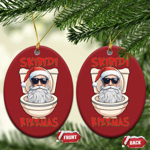 Funny Skibidi Rizzmas Santa Toilet Meme Christmas Ornament TS09 Oval Red Print Your Wear