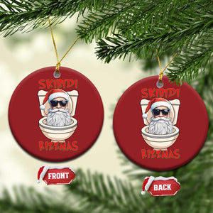 Funny Skibidi Rizzmas Santa Toilet Meme Christmas Ornament TS09 Circle Red Print Your Wear