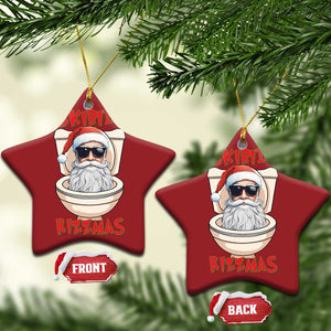 Funny Skibidi Rizzmas Santa Toilet Meme Christmas Ornament TS09 Star Red Print Your Wear