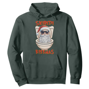 Funny Skibidi Rizzmas Santa Toilet Meme Hoodie TS09 Dark Forest Green Print Your Wear