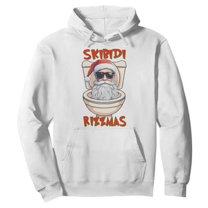 Funny Skibidi Rizzmas Santa Toilet Meme Hoodie TS09 White Print Your Wear