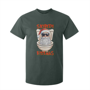 Funny Skibidi Rizzmas Santa Toilet Meme T Shirt For Kid TS09 Dark Forest Green Print Your Wear