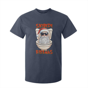 Funny Skibidi Rizzmas Santa Toilet Meme T Shirt For Kid TS09 Navy Print Your Wear