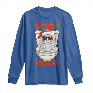 Funny Skibidi Rizzmas Santa Toilet Meme Long Sleeve Shirt TS09 Royal Blue Print Your Wear