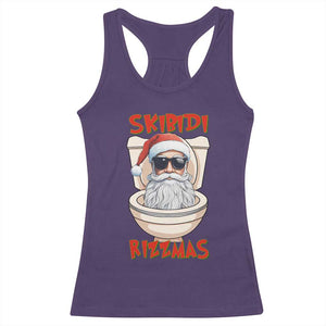 Funny Skibidi Rizzmas Santa Toilet Meme Racerback Tank Top TS09 Purple Print Your Wear