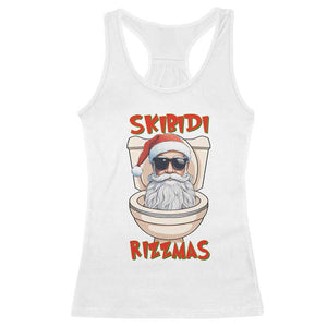 Funny Skibidi Rizzmas Santa Toilet Meme Racerback Tank Top TS09 White Print Your Wear