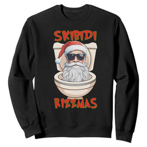 Funny Skibidi Rizzmas Santa Toilet Meme Sweatshirt TS09 Black Print Your Wear