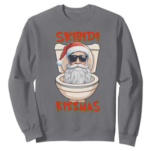 Funny Skibidi Rizzmas Santa Toilet Meme Sweatshirt TS09 Charcoal Print Your Wear