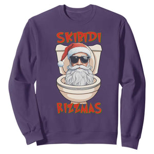 Funny Skibidi Rizzmas Santa Toilet Meme Sweatshirt TS09 Purple Print Your Wear