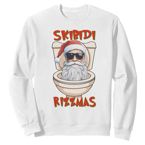 Funny Skibidi Rizzmas Santa Toilet Meme Sweatshirt TS09 White Print Your Wear