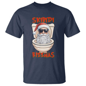 Funny Skibidi Rizzmas Santa Toilet Meme T Shirt TS09 Navy Print Your Wear