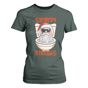 Funny Skibidi Rizzmas Santa Toilet Meme T Shirt For Women TS09 Dark Forest Green Print Your Wear